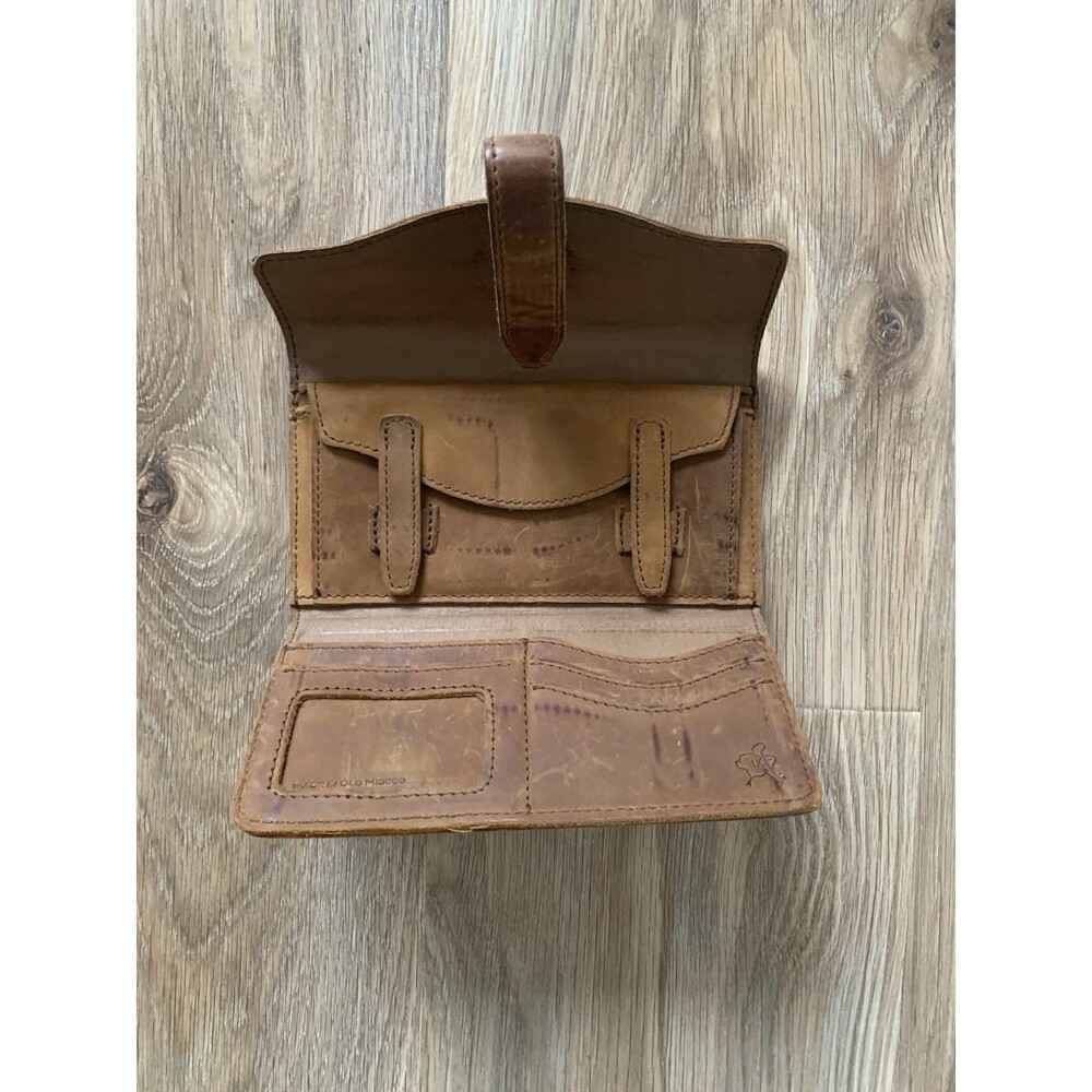 Saddleback Leather Wallet Organizer Tri-Fold Large Coffee Brown 8"x4"